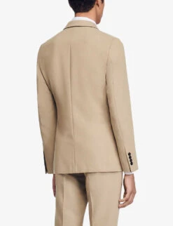 Sandro Single-breasted Woven Blazer -Selfridges Store R04102524 NATURELS ALT03