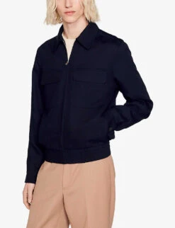 Sandro Harrington Patch-pocket Woven Jacket -Selfridges Store R04102603 BLEUS ALT02