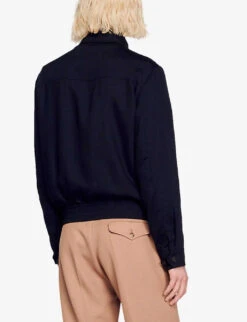 Sandro Harrington Patch-pocket Woven Jacket -Selfridges Store R04102603 BLEUS ALT03