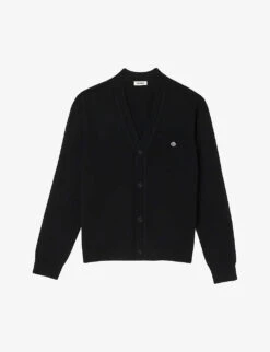 Sandro Cross-embroidered Regular-fit Wool Cardigan