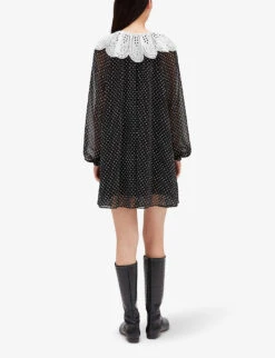 CLAUDIE PIERLOT Rifi Polka-dot Print Woven Mini Dress -Selfridges Store R04103272 DIVERS ALT03