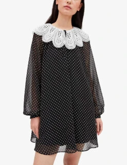 CLAUDIE PIERLOT Rifi Polka-dot Print Woven Mini Dress -Selfridges Store R04103272 DIVERS ALT04