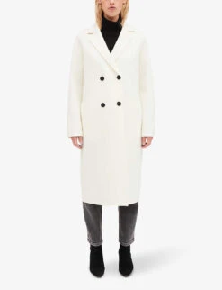 CLAUDIE PIERLOT Galant Double-breasted Wool-blend Coat -Selfridges Store R04103294 NATURELS ALT02