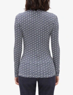 CLAUDIE PIERLOT Thilo Logo-print Stretch-woven Top -Selfridges Store R04103318 DIVERS ALT03