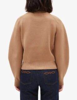 CLAUDIE PIERLOT Mascara High-neck Knitted Jumper -Selfridges Store R04103321 NATURELS ALT03