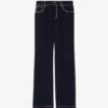 CLAUDIE PIERLOT Palinosoie Contrast Topstitch Silk Trousers