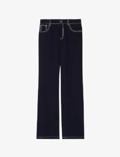 CLAUDIE PIERLOT Palinosoie Contrast Topstitch Silk Trousers