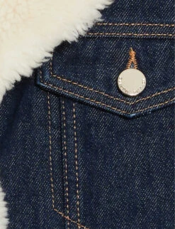 CLAUDIE PIERLOT Vague Faux-shearling Trimmed Denim Jacket -Selfridges Store R04103342 DENIMJEAN ALT04