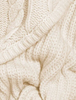 CLAUDIE PIERLOT Contrast Cable And Twist Wool Knitted Cardigan -Selfridges Store R04103346 NATURELS ALT04