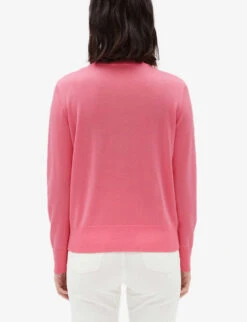 CLAUDIE PIERLOT Magnetic Logo-embroidered Wool Jumper -Selfridges Store R04103361 ROSES ALT03