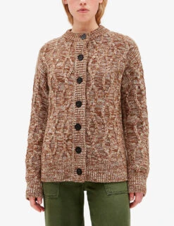 CLAUDIE PIERLOT Meteorite Round-neck Cable-knit Wool Cardigan -Selfridges Store R04103385 DIVERS ALT02