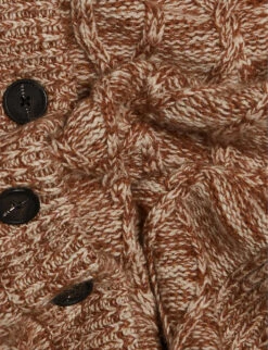 CLAUDIE PIERLOT Meteorite Round-neck Cable-knit Wool Cardigan -Selfridges Store R04103385 DIVERS ALT04