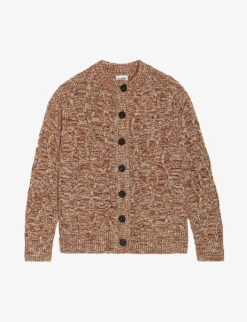 CLAUDIE PIERLOT Meteorite Round-neck Cable-knit Wool Cardigan