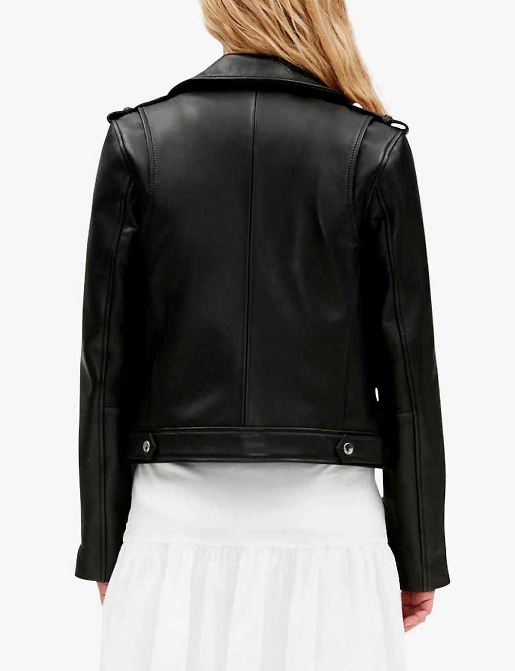 CLAUDIE PIERLOT Club Zip-up Leather Biker Jacket 4 CLAUDIE PIERLOT Club Zip-up Leather Biker Jacket - Image 4