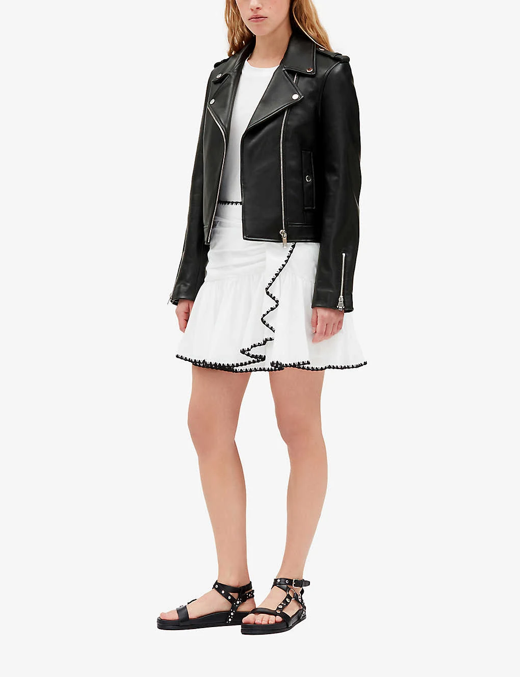 CLAUDIE PIERLOT Club Zip-up Leather Biker Jacket 5 CLAUDIE PIERLOT Club Zip-up Leather Biker Jacket - Image 5