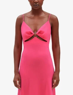 CLAUDIE PIERLOT Cut-out Woven Maxi Dress 9 CLAUDIE PIERLOT Cut-out Woven Maxi Dress -Selfridges Store R04103483 ROSES ALT04