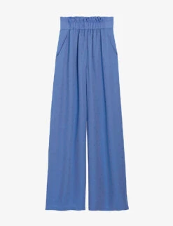 CLAUDIE PIERLOT Crystal-embellished Wide-leg High-rise Woven Trousers