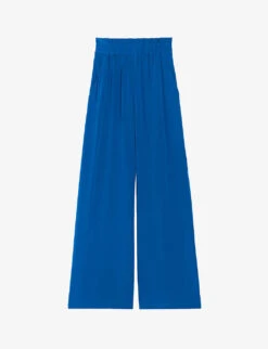CLAUDIE PIERLOT Elasticated-waist Wide-leg High-rise Silk Trousers