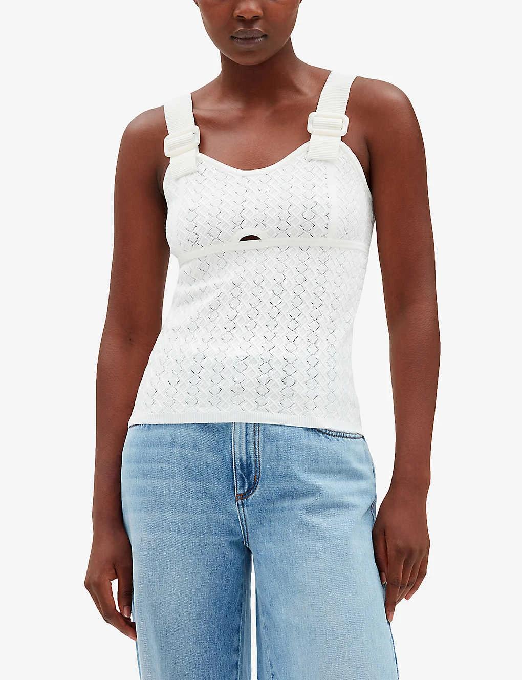 CLAUDIE PIERLOT Cut-out Embroidered Knitted Top 3 CLAUDIE PIERLOT Cut-out Embroidered Knitted Top - Image 3