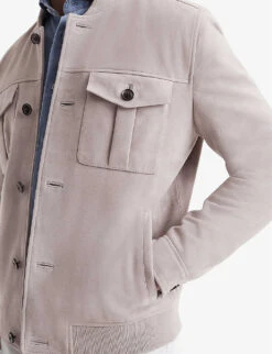 Reiss Duntroon Patch-pocket Suede Jacket -Selfridges Store R04103869 STONEMELANGE ALT04