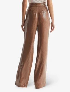 Reiss Lizzie Sequin-embellished Wide-leg Woven Trousers 9 Reiss Lizzie Sequin-embellished Wide-leg Woven Trousers -Selfridges Store R04103873 NUDE ALT03