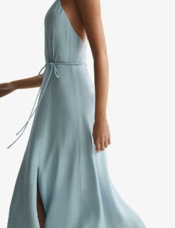 Reiss Penny V-neck Woven Midi Dress -Selfridges Store R04103902 BLUE ALT04