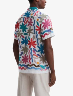 Reiss Delphi Floral-print Slim-fit Linen Shirt -Selfridges Store R04103911 MULTI ALT02