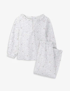 Floral Robin-print Frilled-trim Cotton Pyjamas 1-6 Years
