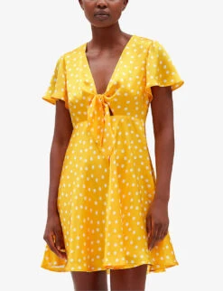 CLAUDIE PIERLOT Polka Dot-print Silk Mini Dress 9 CLAUDIE PIERLOT Polka Dot-print Silk Mini Dress -Selfridges Store R04108117 DIVERS ALT04