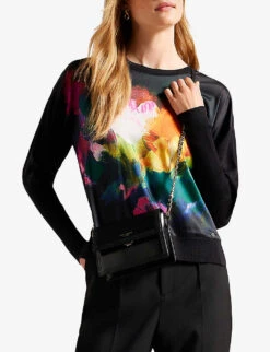 Ted Baker Zarha Art-print Woven Jumper -Selfridges Store R04109074 BLACK ALT02