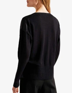 Ted Baker Zarha Art-print Woven Jumper -Selfridges Store R04109074 BLACK ALT03