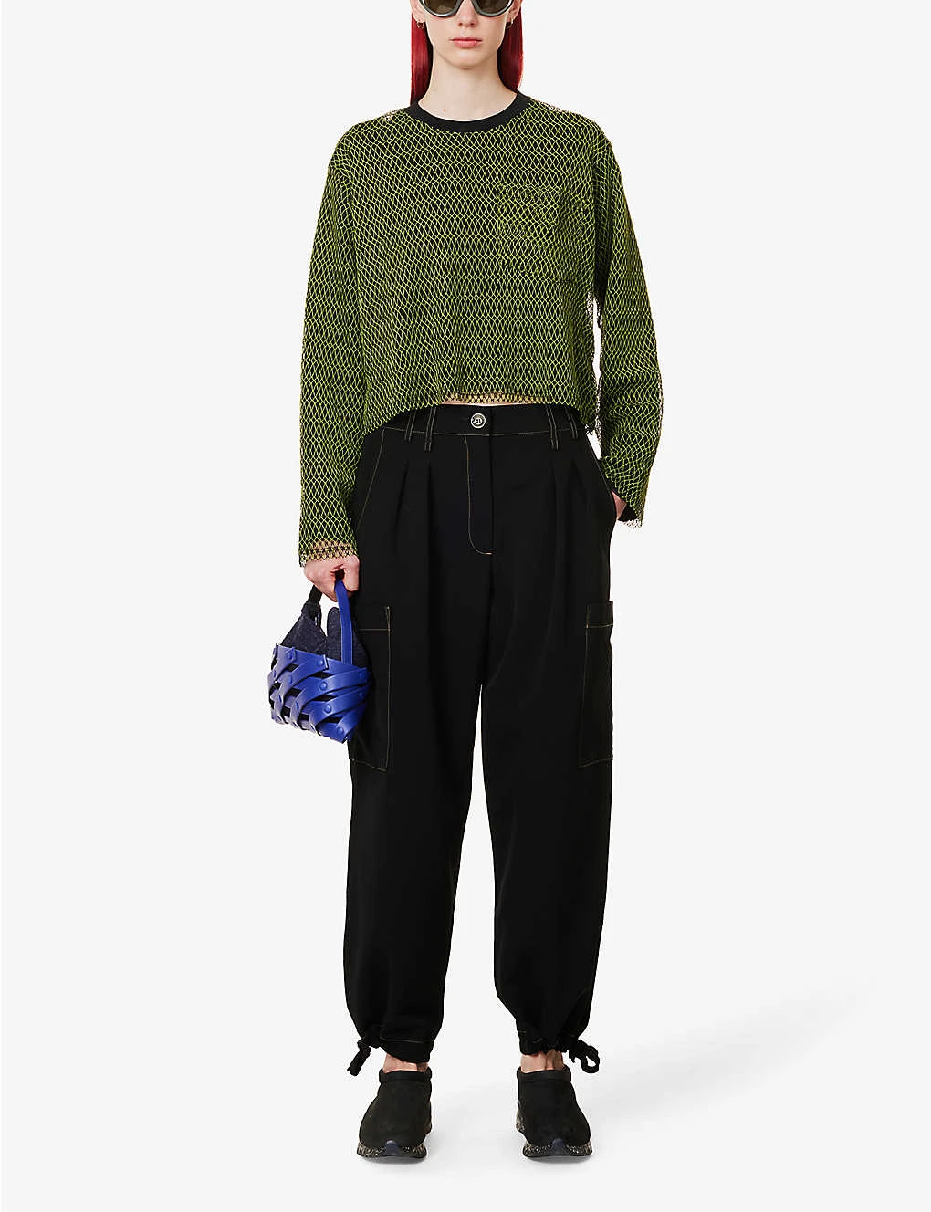 Fishnet-design Boxy-fit Mesh Top 2 Fishnet-design Boxy-fit Mesh Top - Image 2