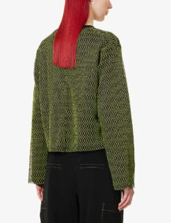 Fishnet-design Boxy-fit Mesh Top 8 Fishnet-design Boxy-fit Mesh Top -Selfridges Store R04109262 GREENBLACK ALT03