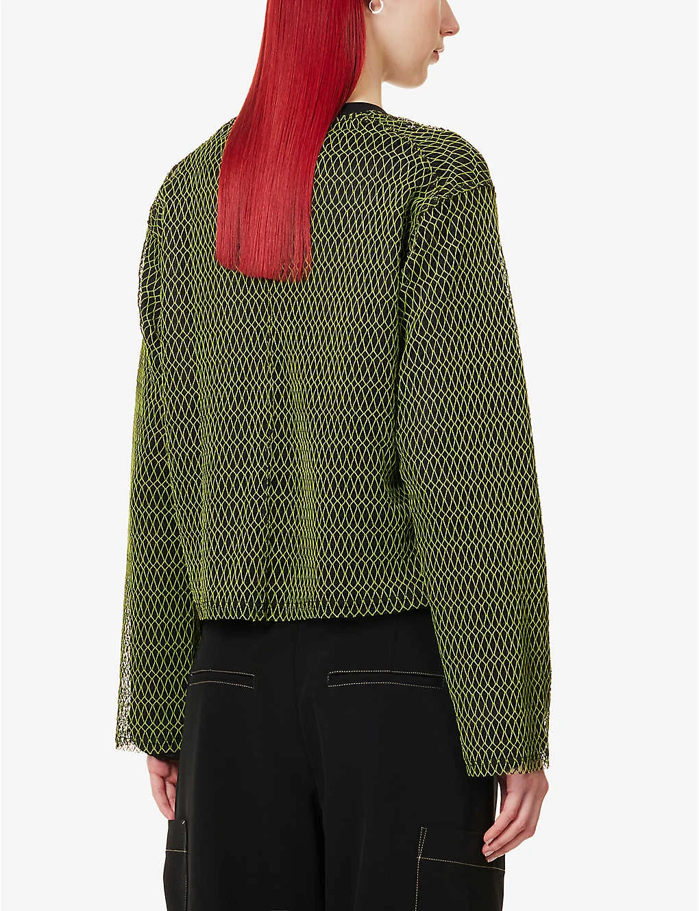 Fishnet-design Boxy-fit Mesh Top 4 Fishnet-design Boxy-fit Mesh Top - Image 4