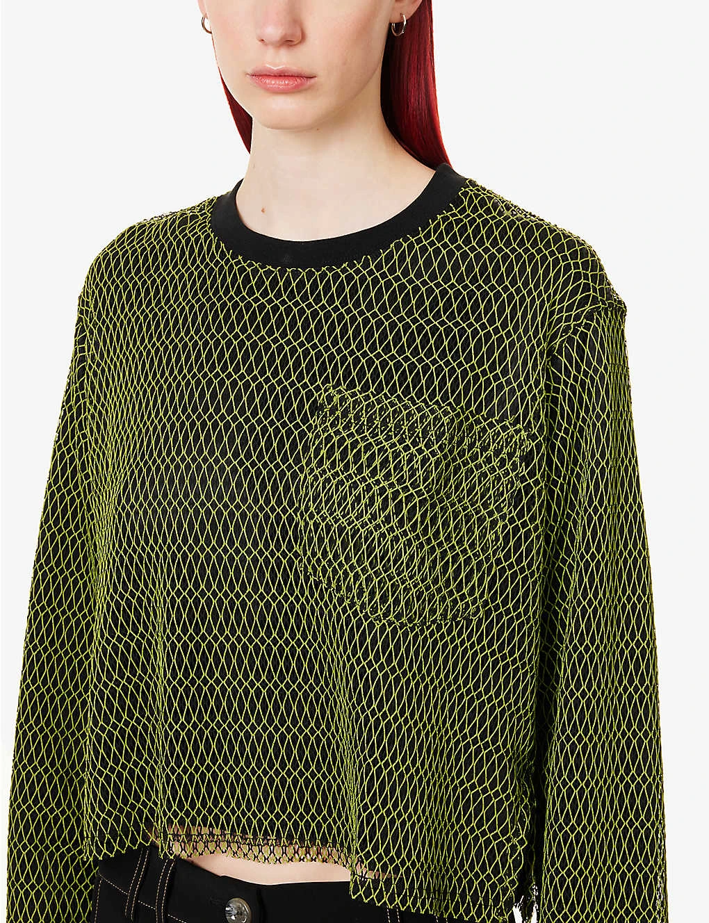 Fishnet-design Boxy-fit Mesh Top 5 Fishnet-design Boxy-fit Mesh Top - Image 5