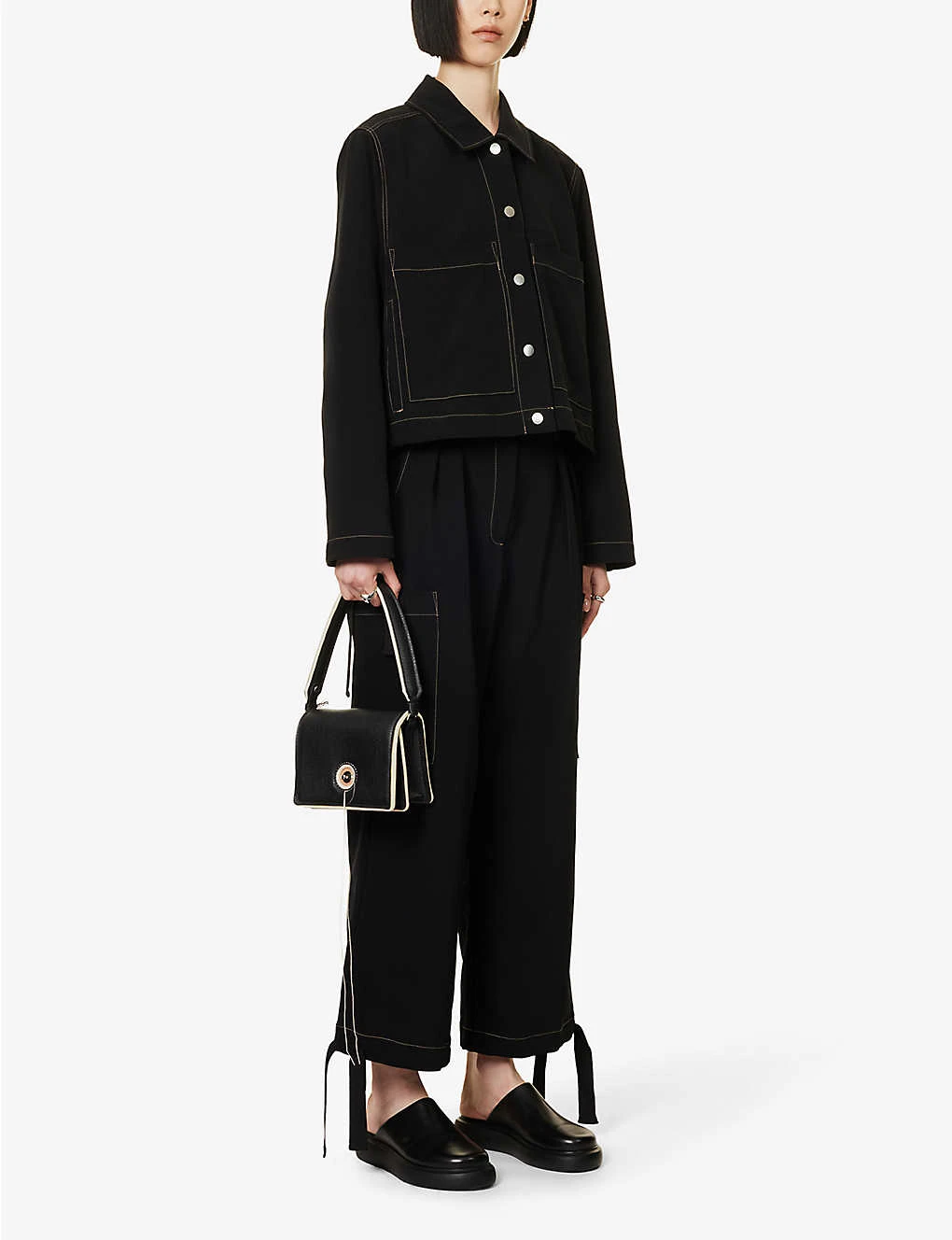 Patch Boxy-fit Contrast-stitching Woven Jacket 2 Patch Boxy-fit Contrast-stitching Woven Jacket - Image 2