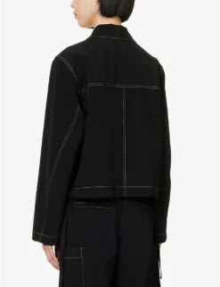 Patch Boxy-fit Contrast-stitching Woven Jacket 8 Patch Boxy-fit Contrast-stitching Woven Jacket -Selfridges Store R04109278 BLACK ALT03