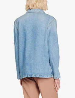 Sandro Faded-wash Denim Worker Jacket -Selfridges Store R04111241 DENIMJEAN ALT03