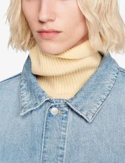 Sandro Faded-wash Denim Worker Jacket -Selfridges Store R04111241 DENIMJEAN ALT04