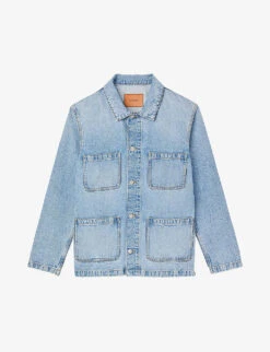 Sandro Faded-wash Denim Worker Jacket