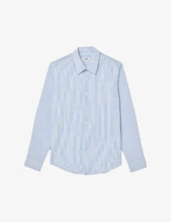 Sandro Stripe-pattern Collared Regular-fit Woven Shirt
