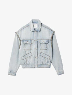 Sandro Rhinestone-embellished Denim Jacket