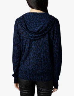 Zadig & Voltaire Leopard-print Cashmere Hoody -Selfridges Store R04113373 ENCRE ALT02