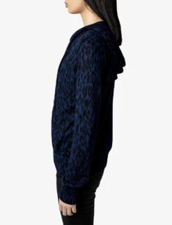 Zadig & Voltaire Leopard-print Cashmere Hoody -Selfridges Store R04113373 ENCRE ALT03