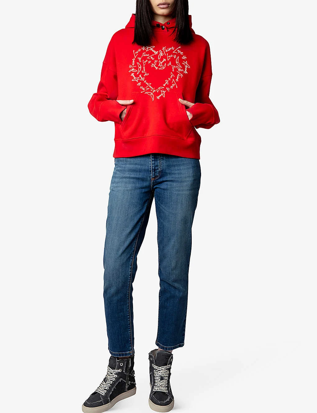 Zadig & Voltaire Mia Heart-print Cotton-jersey Hoody 2 Zadig & Voltaire Mia Heart-print Cotton-jersey Hoody - Image 2