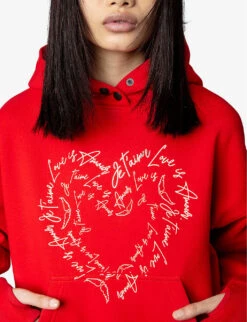 Zadig & Voltaire Mia Heart-print Cotton-jersey Hoody 9 Zadig & Voltaire Mia Heart-print Cotton-jersey Hoody -Selfridges Store R04113376 JAPON ALT04