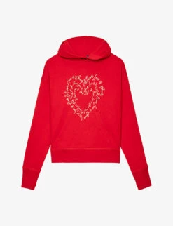 Zadig & Voltaire Mia Heart-print Cotton-jersey Hoody