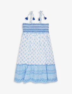 Graphic-print Embroidered Cotton Dress 3-14 Years -Selfridges Store R04115477 BLUE ALT02