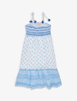 Graphic-print Embroidered Cotton Dress 3-14 Years