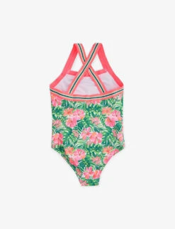 Jungle Leaf Stretch Recycled-polyester Swimsuit 3-14 Years -Selfridges Store R04115481 GREEN ALT02